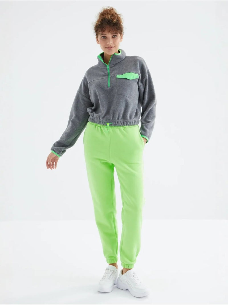 Pantalon de jogging femme à taille haute tommy Vert tilleul - Kiabi