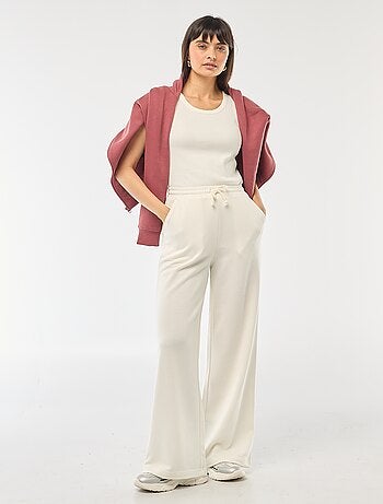 Pantalon de jogging femme en maille lourde à taille élastiquée