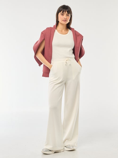 Pantalon de jogging femme en maille lourde à taille élastiquée - Kiabi Pantalon de jogging femme en maille lourde à taille élastiquée - Kiabi