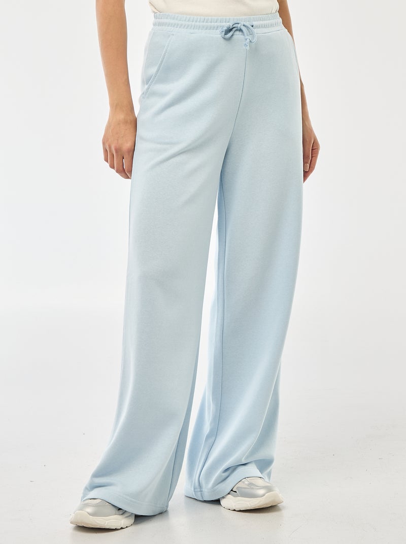Pantalon de jogging femme en maille lourde à taille élastiquée Bleu - Kiabi