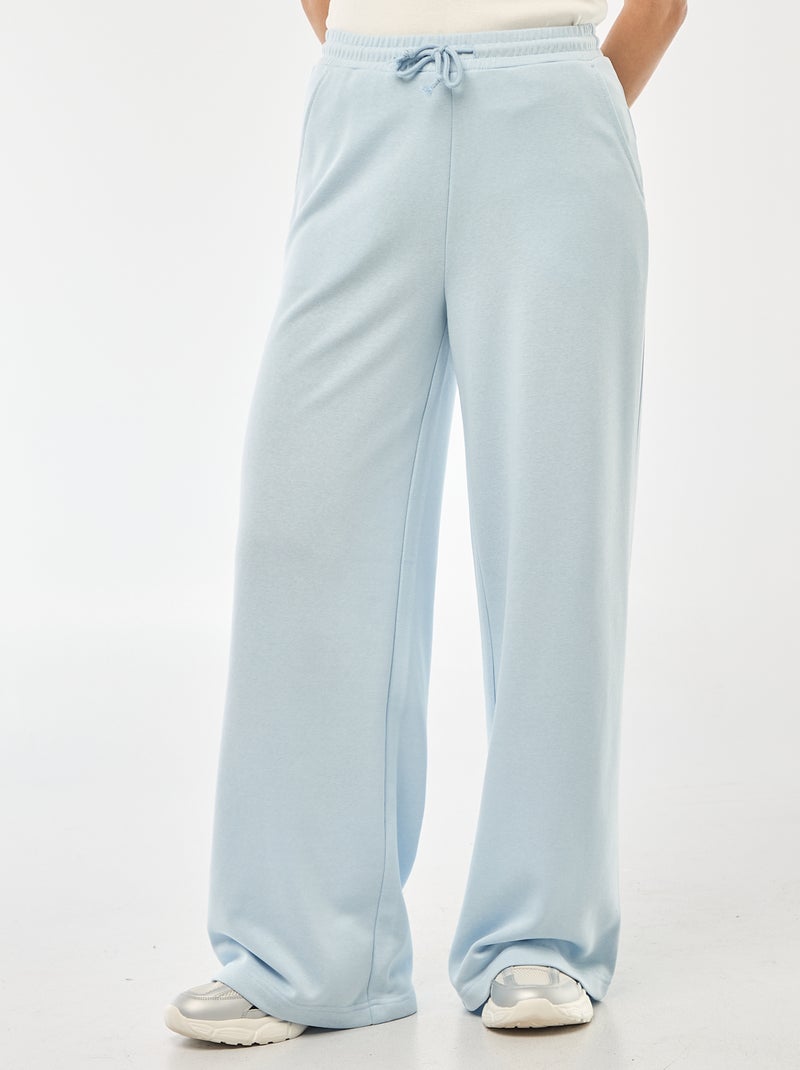 Pantalon de jogging femme en maille lourde à taille élastiquée Bleu - Kiabi