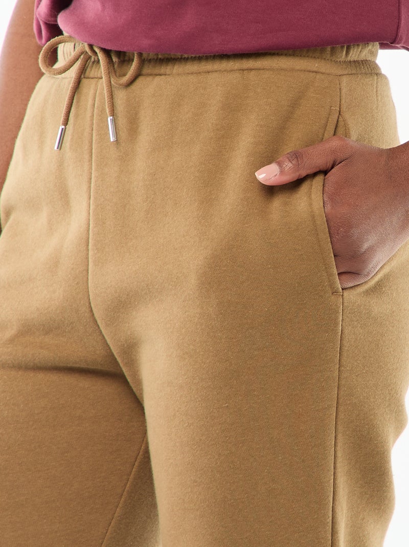 Pantalon de jogging femme en maille lourde Marron - Kiabi