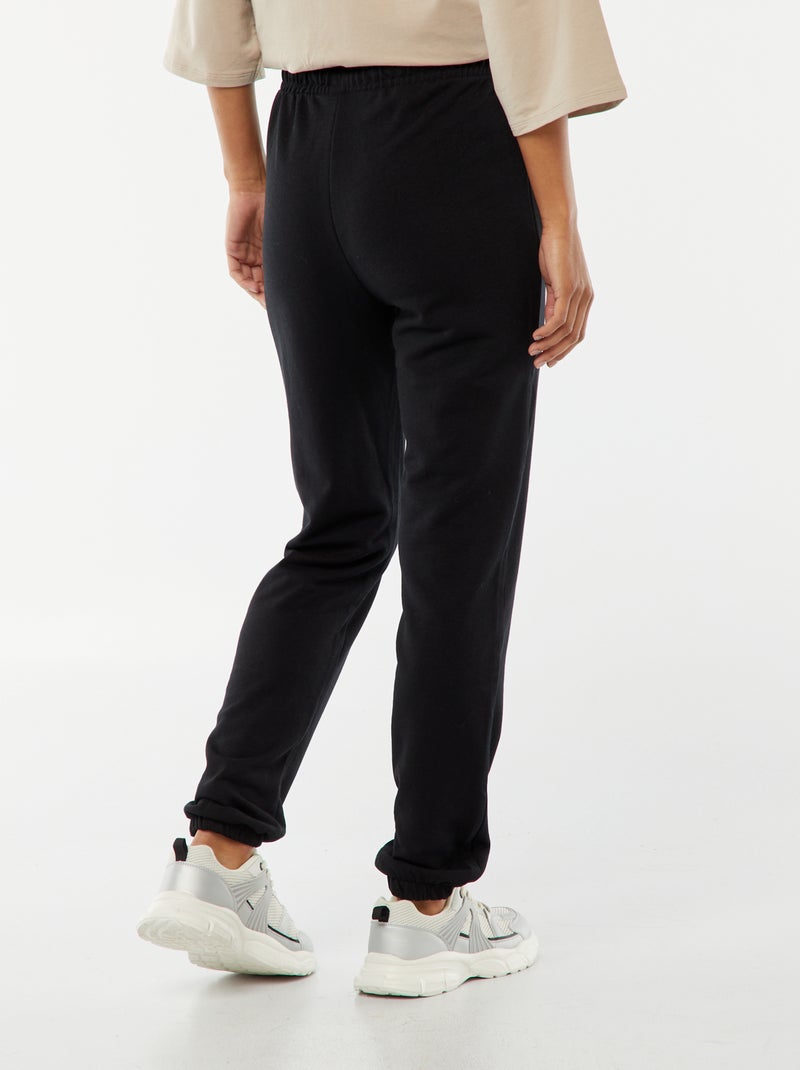 Pantalon de jogging femme en maille lourde Noir - Kiabi