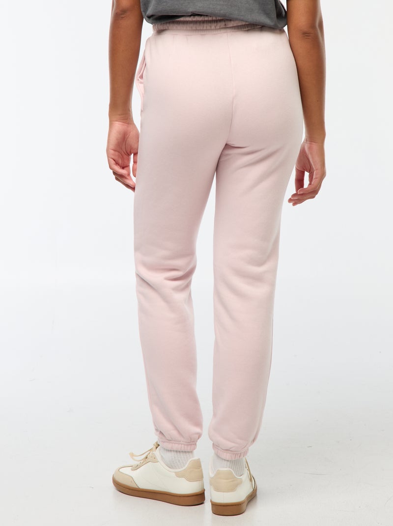 Pantalon de jogging femme en maille lourde Rose - Kiabi