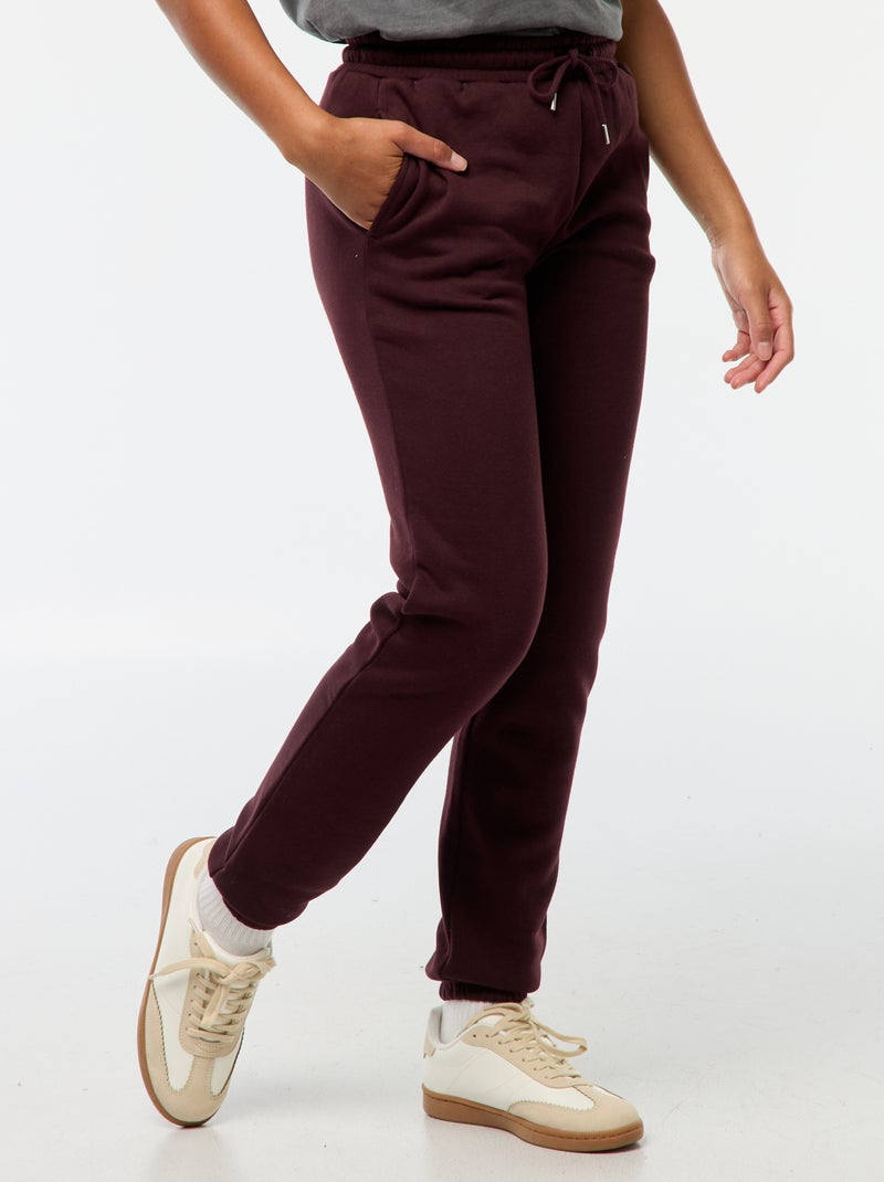Pantalon de jogging femme en maille lourde Violet - Kiabi