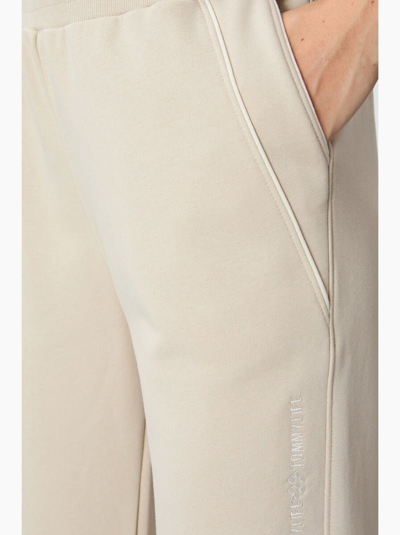 Pantalon de jogging femme en mélange de coton tommy Sable - Kiabi