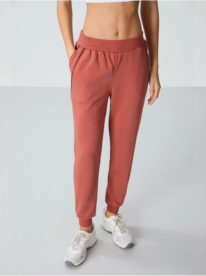 Pantalon de jogging femme en mélange de coton tommy Terracotta - Kiabi
