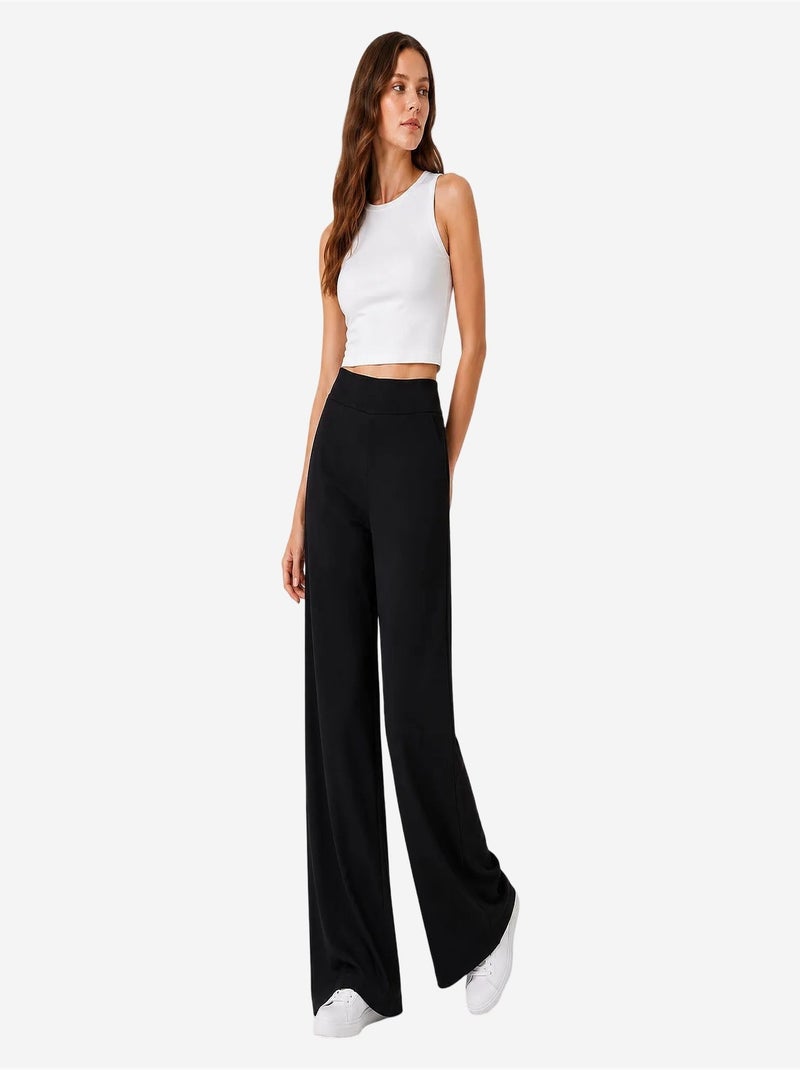Pantalon de jogging femme en mélange de viscose tommy Noir - Kiabi