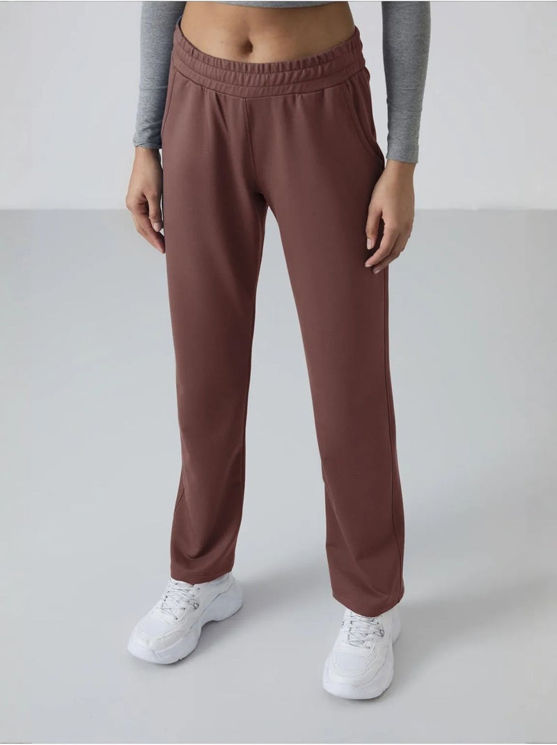 Pantalon de jogging femme en molleton, jambe droite tommy Rouge bordeaux - Kiabi