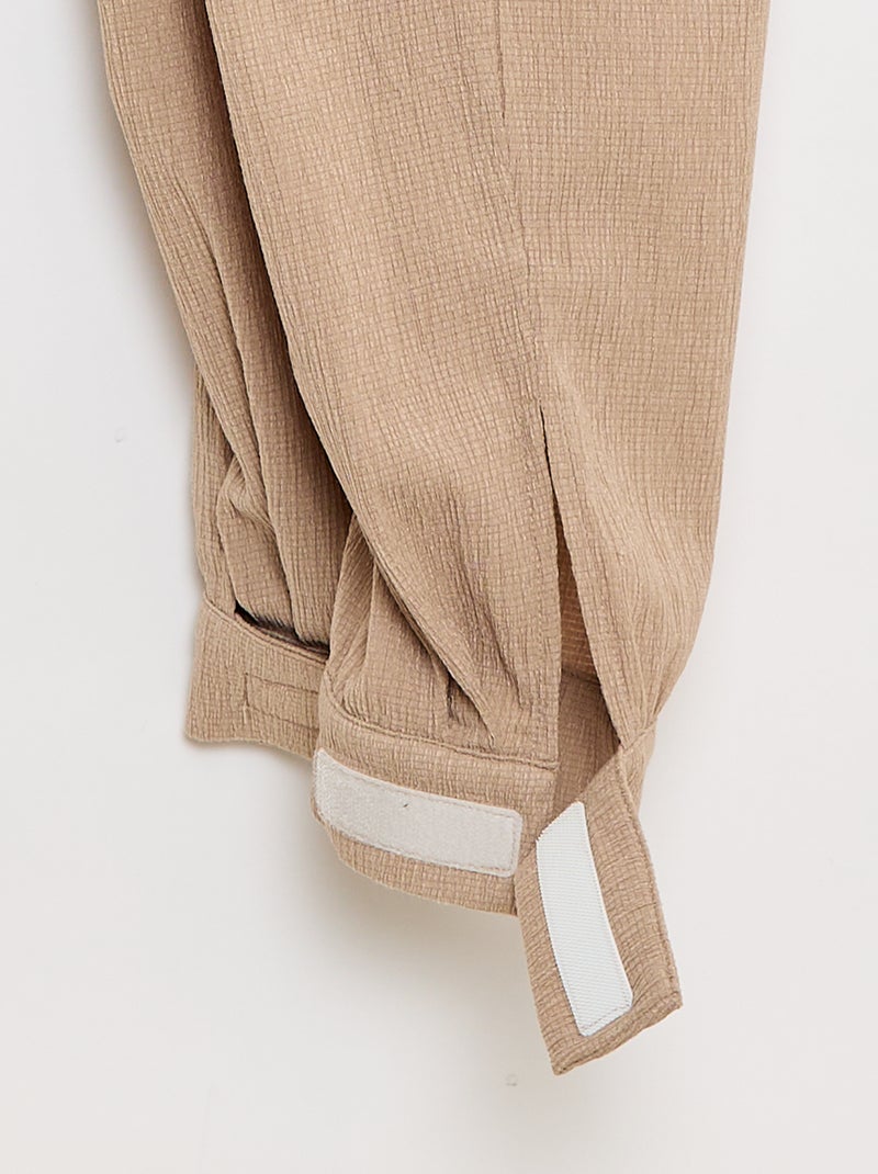 Pantalon de jogging femme maille légère taille élastiquée Beige - Kiabi
