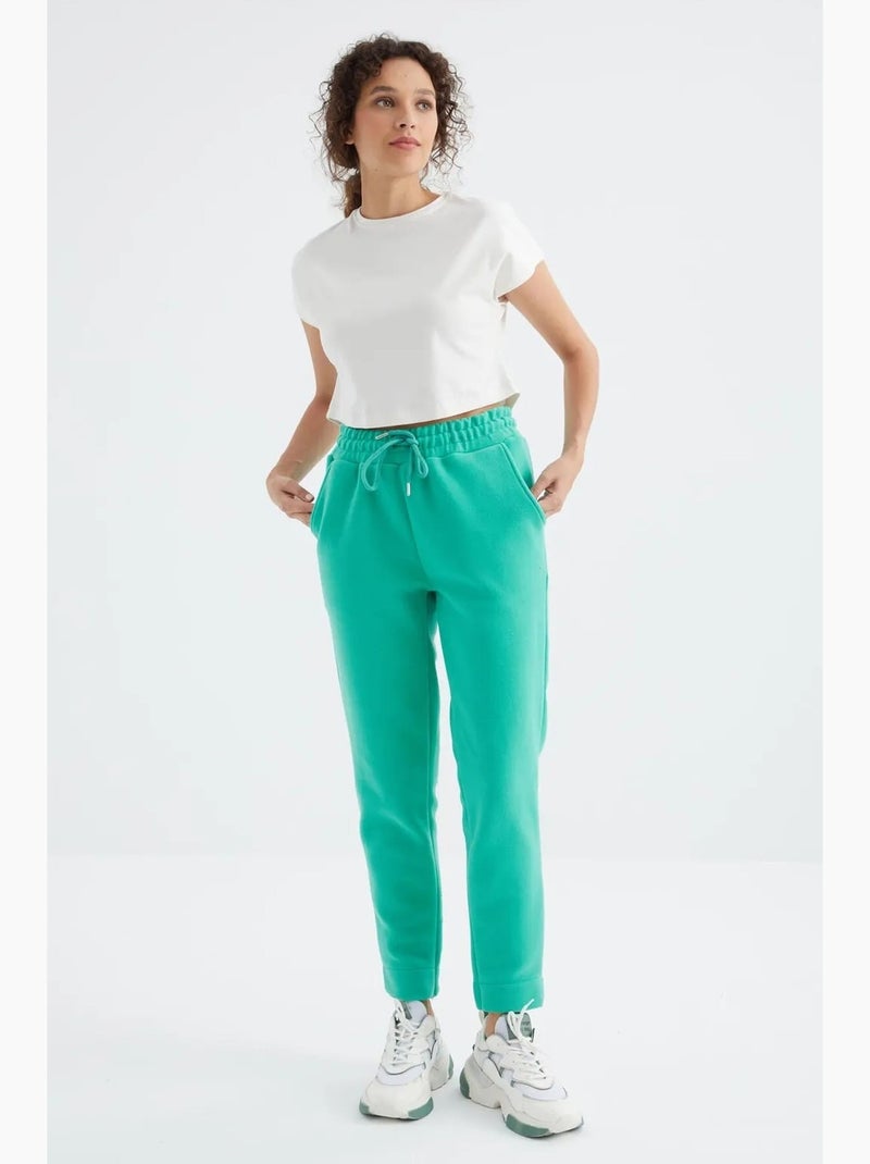 Pantalon de jogging femme taille haute tommy Vert menthe - Kiabi