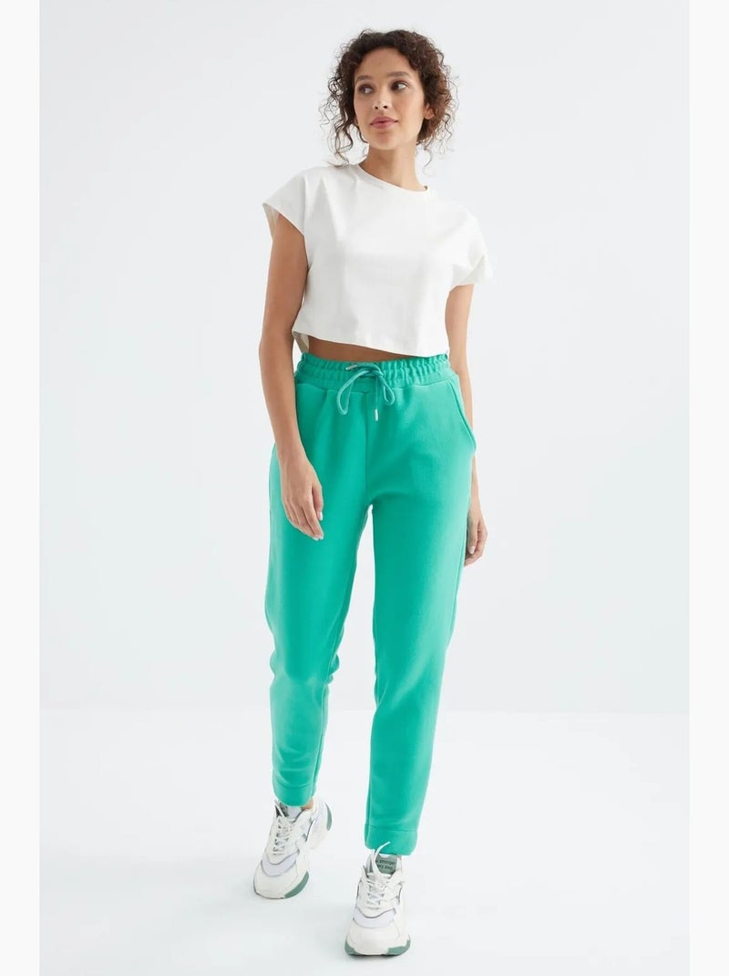 Pantalon de jogging femme taille haute tommy Vert menthe - Kiabi