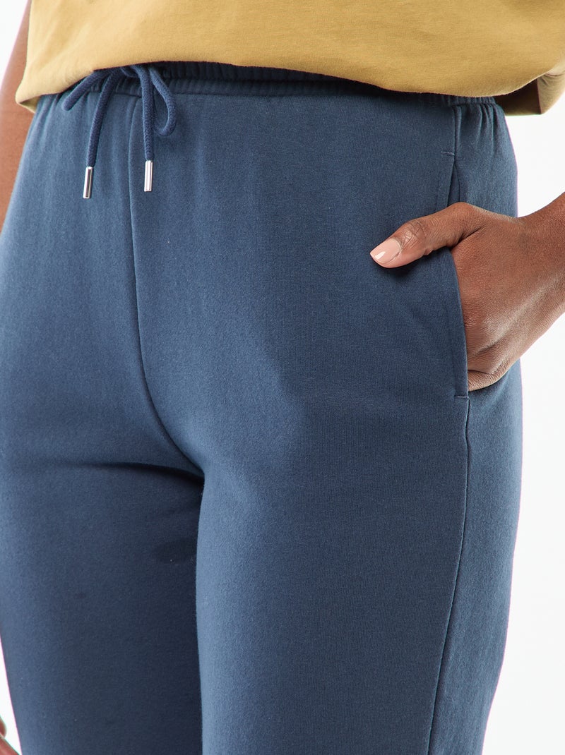 Pantalon de jogging femme uni en maille lourde Bleu - Kiabi