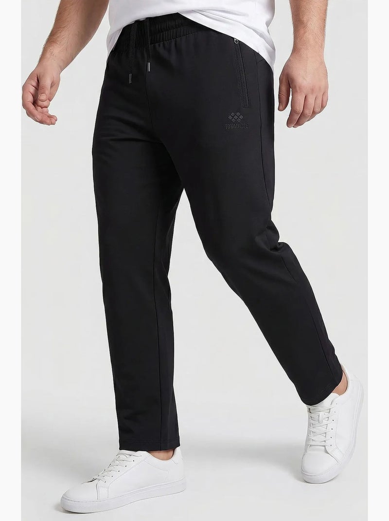 Pantalon de jogging homme à jambe droite tommy Noir - Kiabi