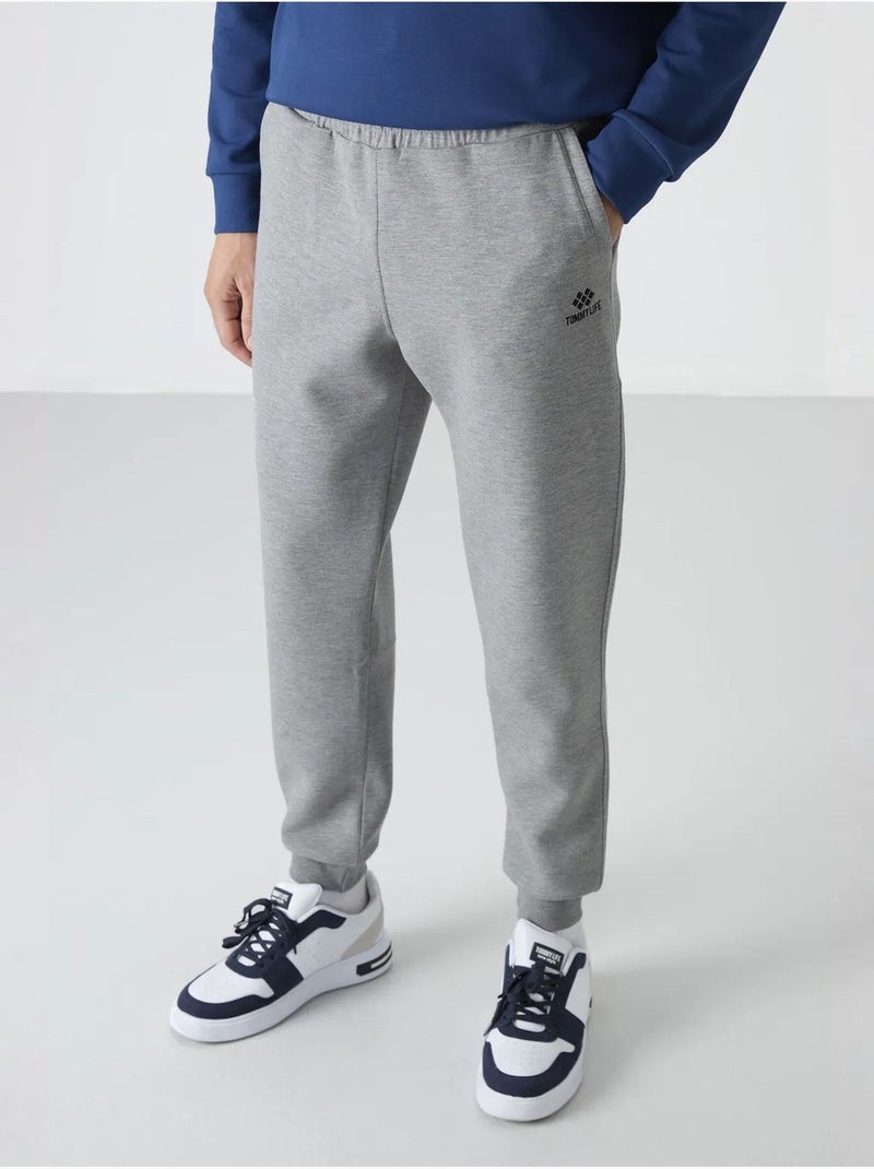 Pantalon de jogging homme à jambe fuselée tommy Gris clair - Kiabi