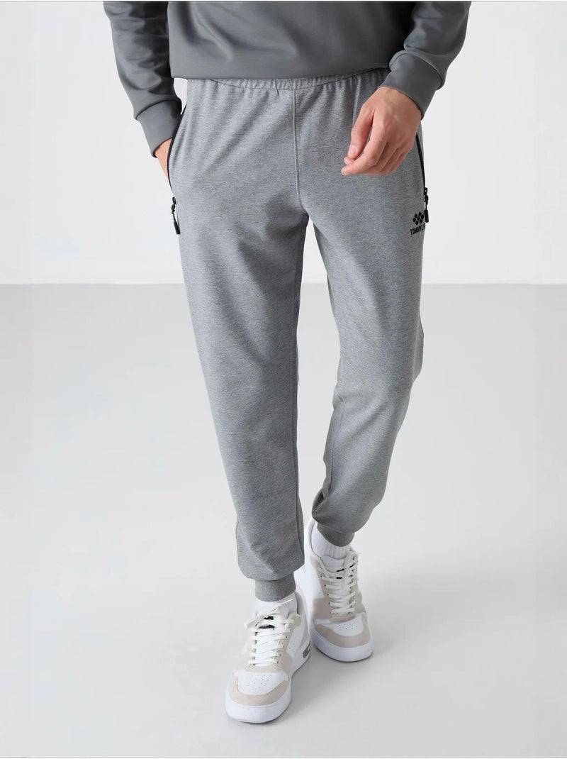 Pantalon de jogging homme en mélange coton tommy Gris clair - Kiabi