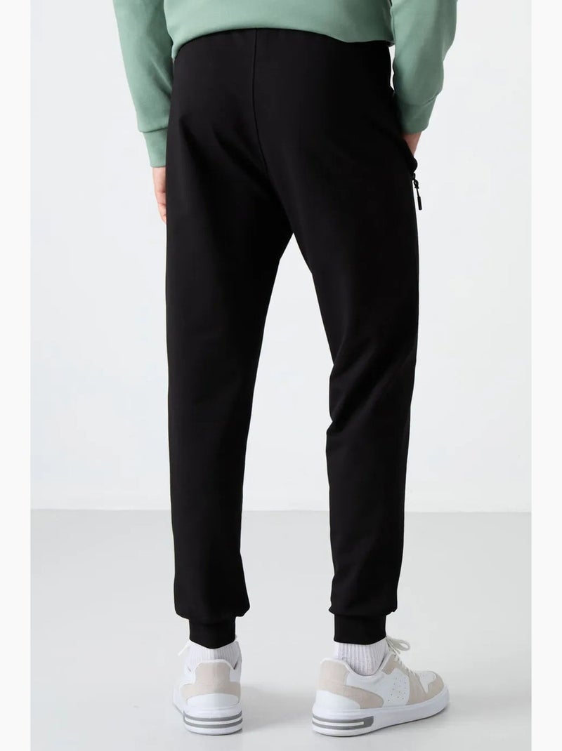 Pantalon de jogging homme en mélange coton tommy Gris Noir - Kiabi