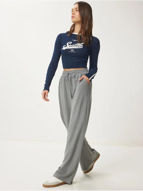 Pantalon de jogging jambe large à taille à cordon istanbul - Kiabi Pantalon de jogging jambe large à taille à cordon istanbul - Kiabi