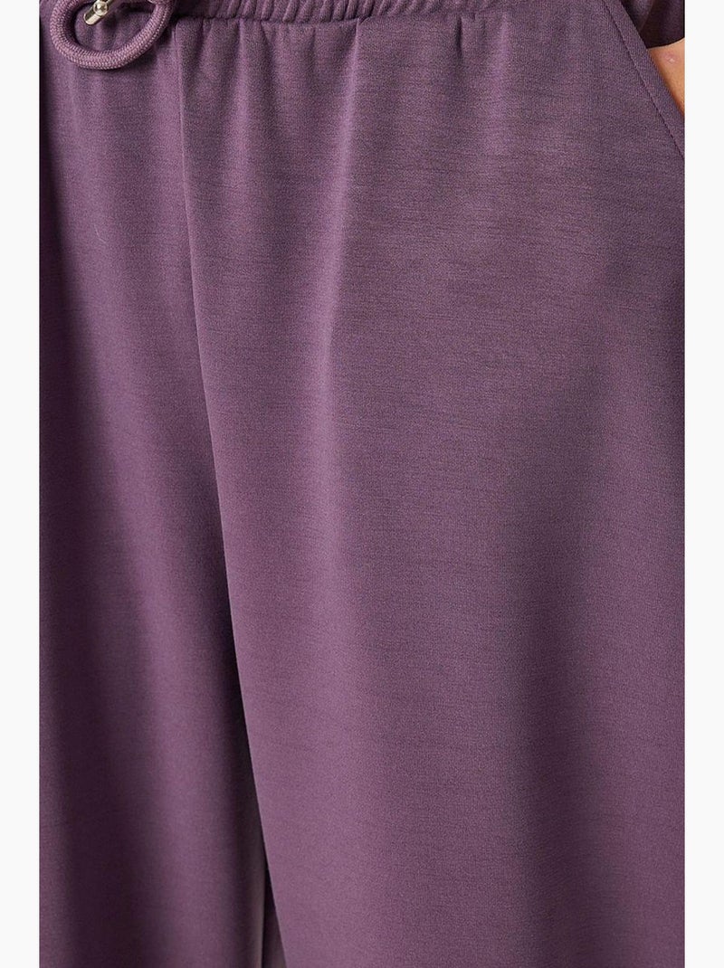 Pantalon de jogging jambe large à taille à cordon istanbul Mauve - Kiabi
