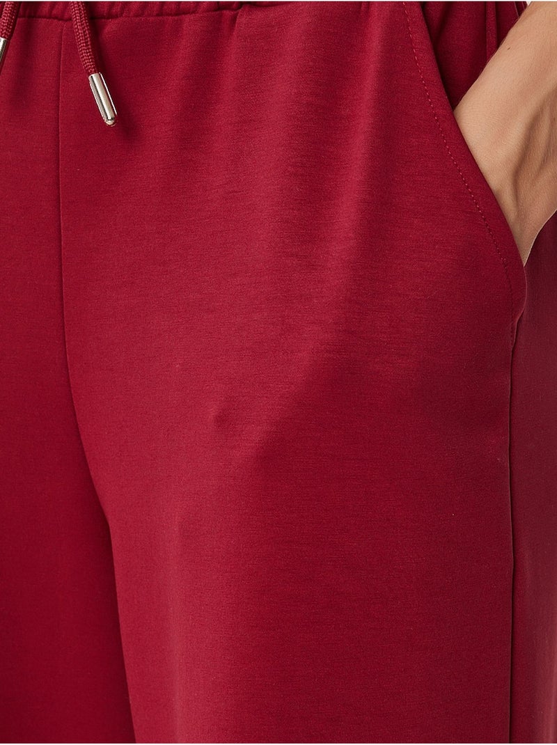 Pantalon de jogging jambe large à taille à cordon istanbul Rouge cachemire - Kiabi