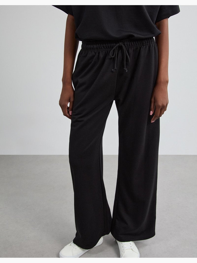 Pantalon de jogging jambe large, mo fashion Noir - Kiabi
