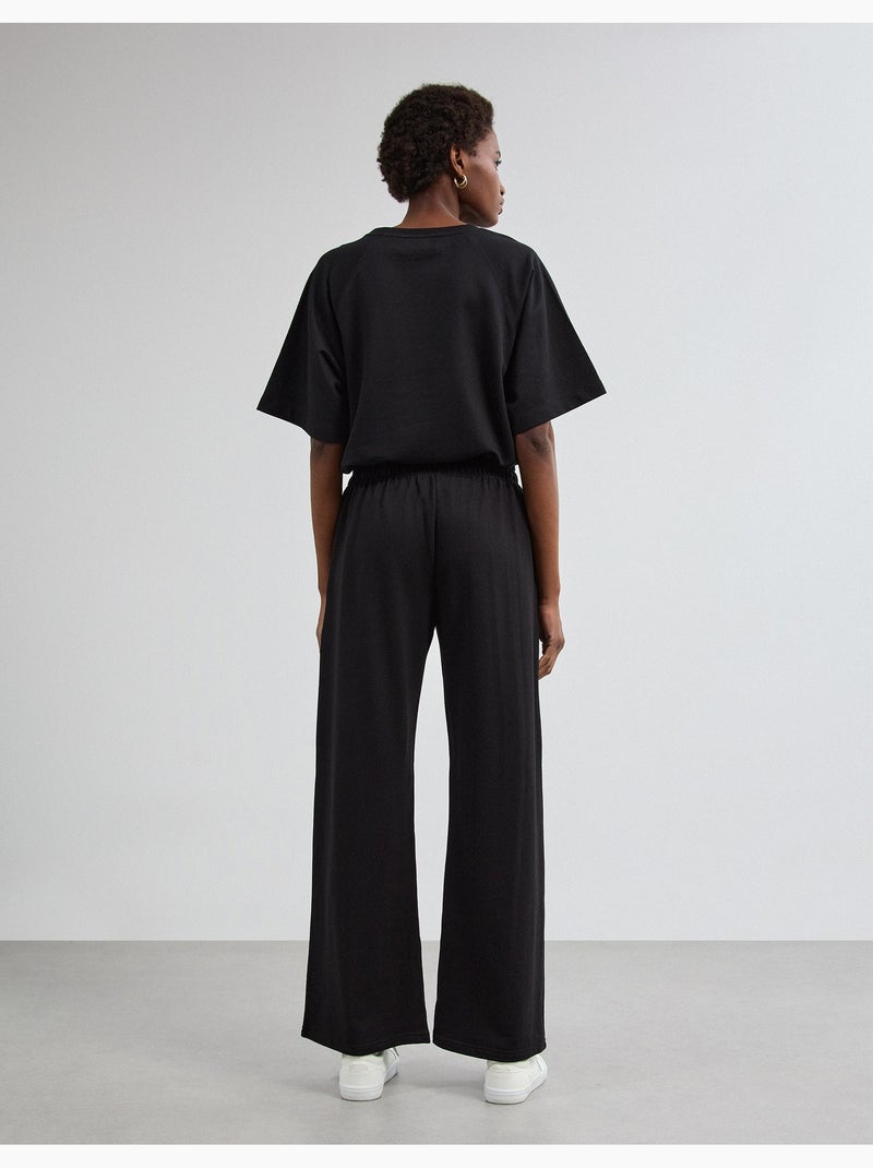 Pantalon de jogging jambe large, mo fashion Noir - Kiabi