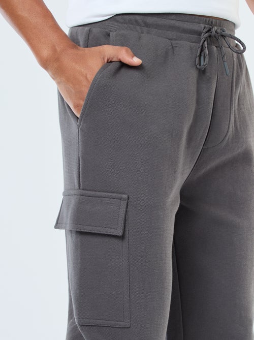 Pantalon de jogging multi-poches uni - Kiabi