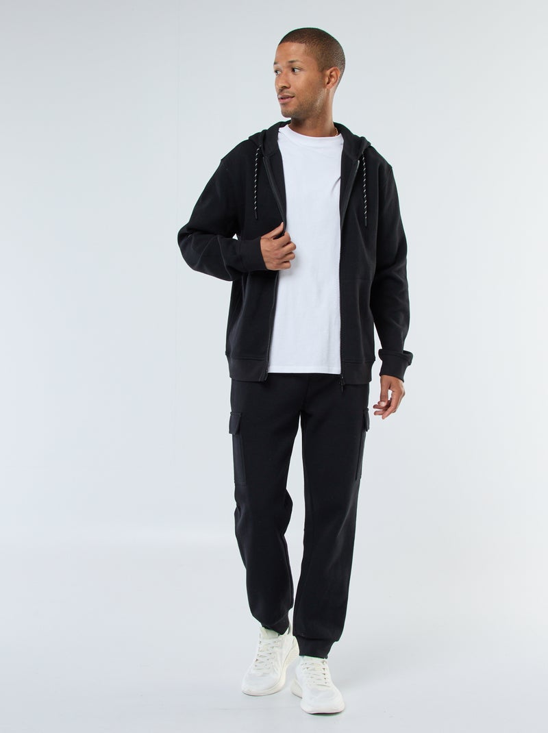 Pantalon de jogging multi-poches uni Noir - Kiabi