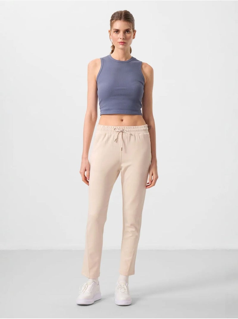 Pantalon de jogging pour femme avec fermeture éclair tommy Beige argile - Kiabi