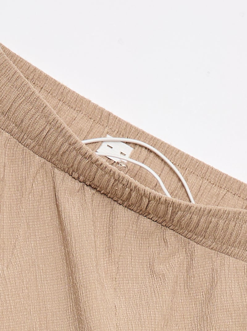 Pantalon de jogging pour femme en maille légère à taille élastiquée Beige - Kiabi