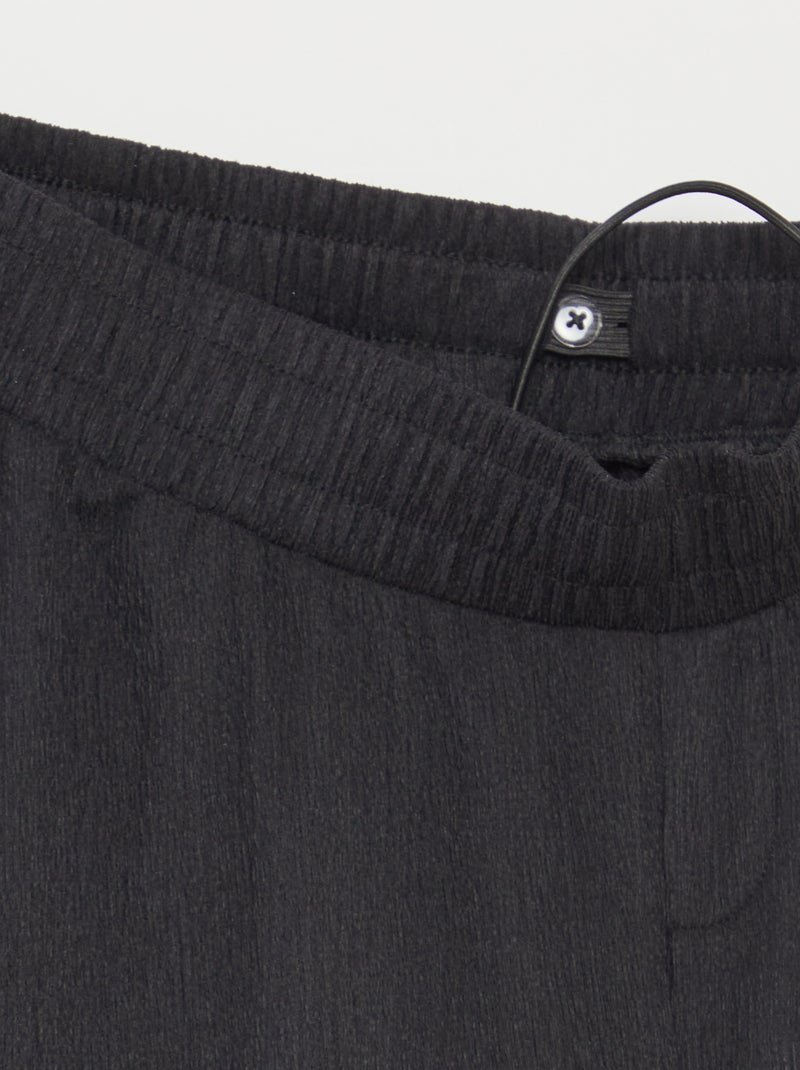 Pantalon de jogging pour femme en maille légère à taille élastiquée Noir - Kiabi