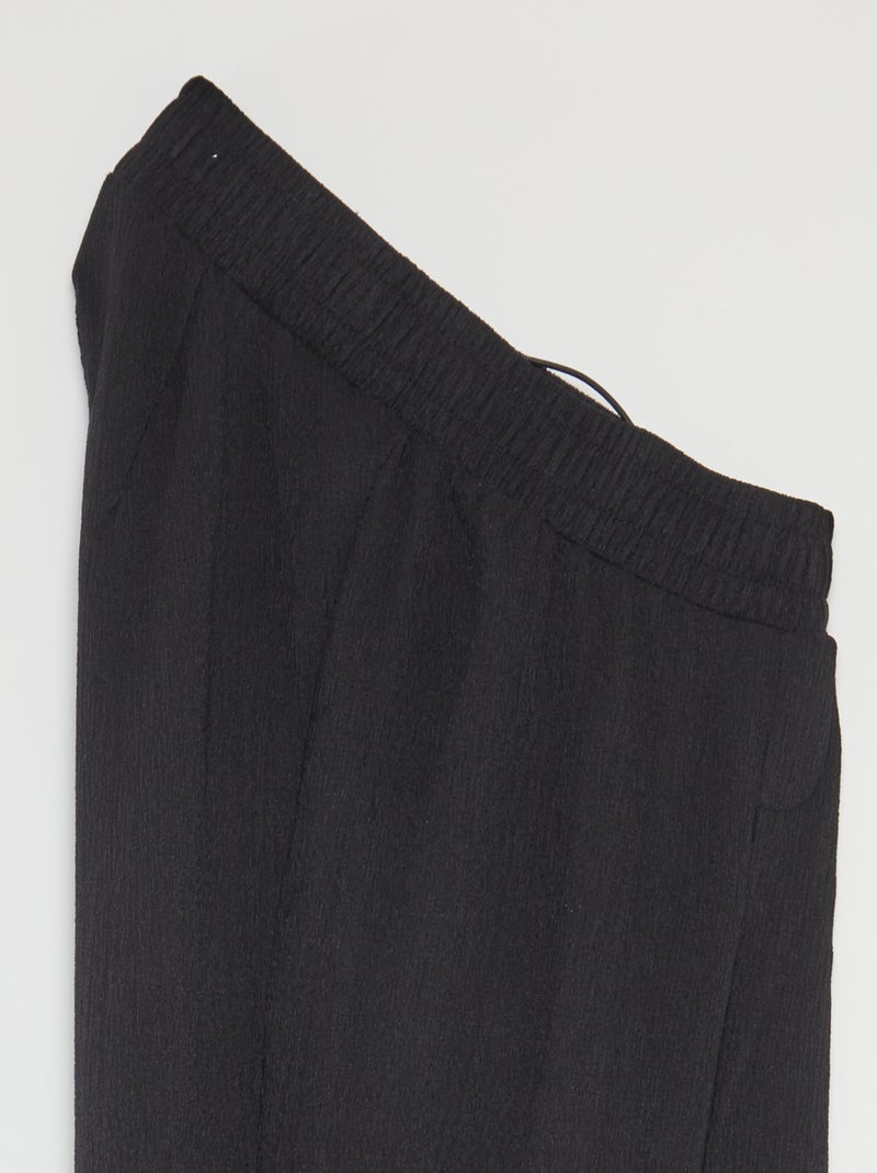 Pantalon de jogging pour femme en maille légère à taille élastiquée Noir - Kiabi
