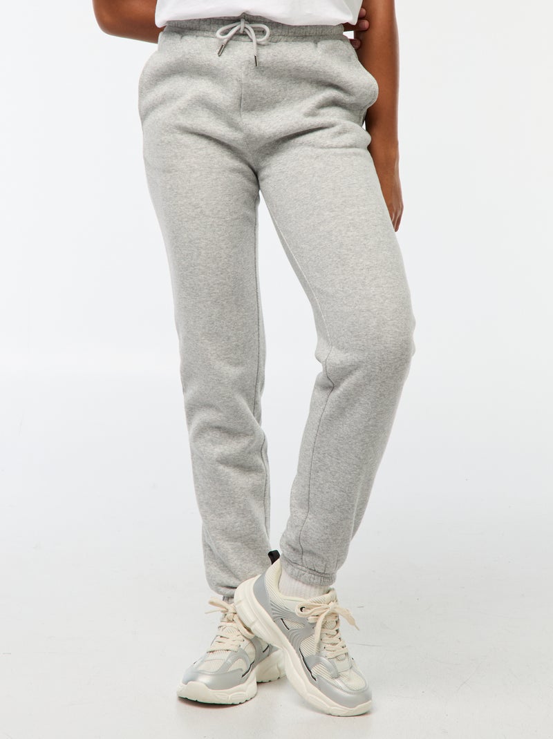 Pantalon de jogging pour femme en maille lourde à taille standard Gris - Kiabi