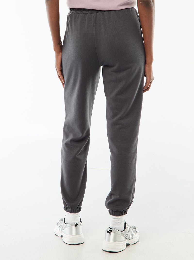 Pantalon de jogging pour femme en maille lourde Noir - Kiabi