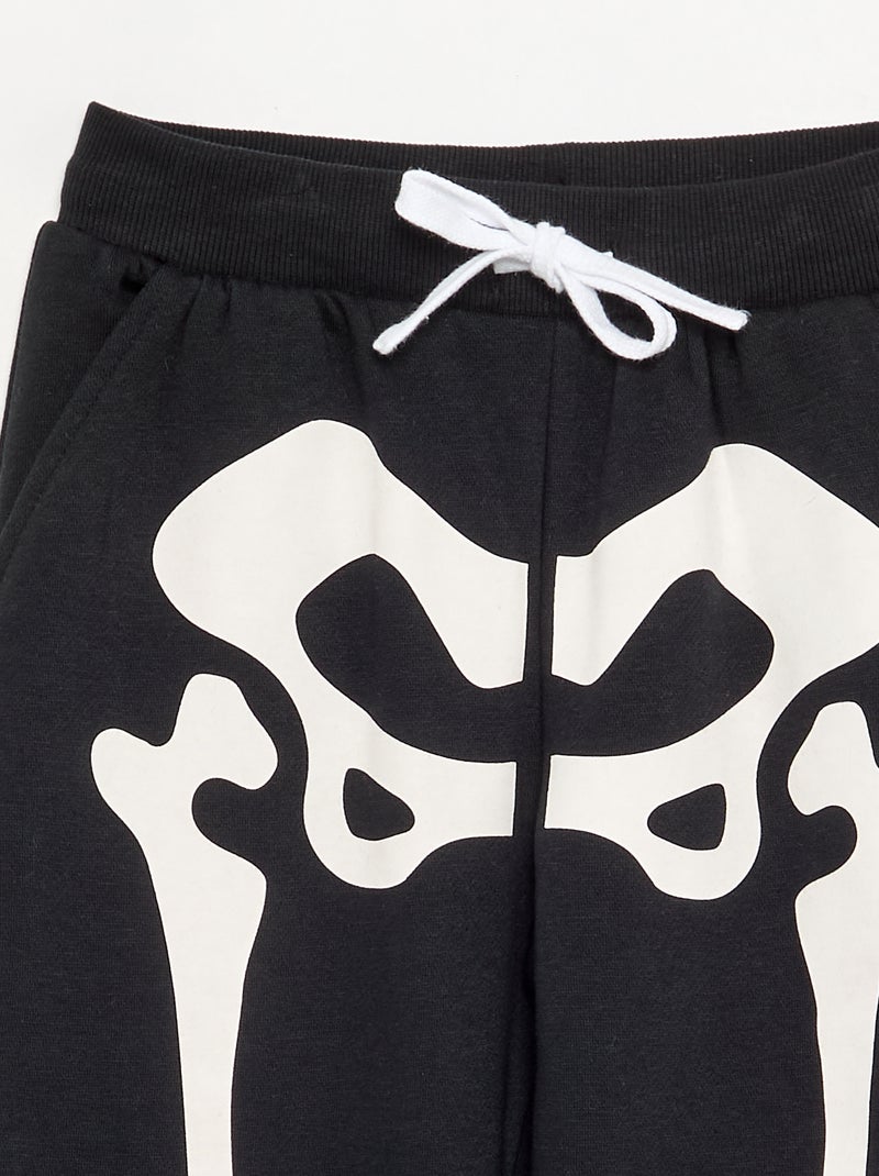 Pantalon de jogging 'squelette' Noir - Kiabi