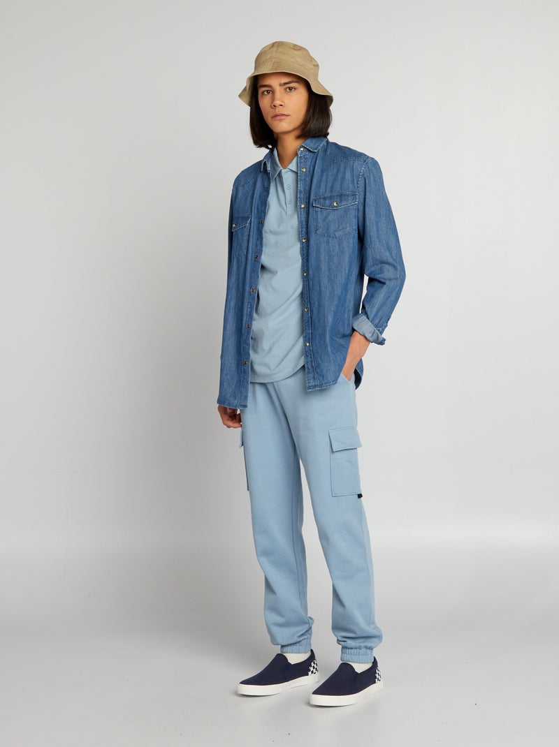 Pantalon de jogging style cargo Bleu ciel - Kiabi