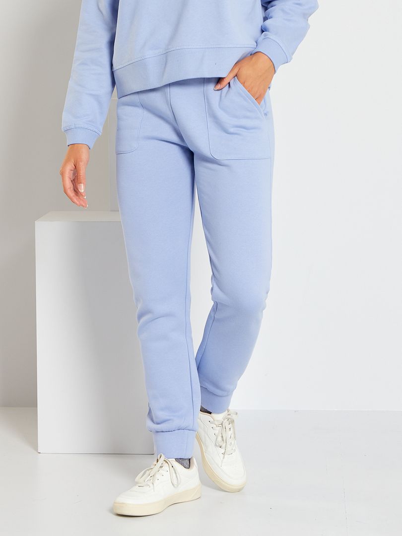 Pantalon de jogging taille haute bleu lavande - Kiabi