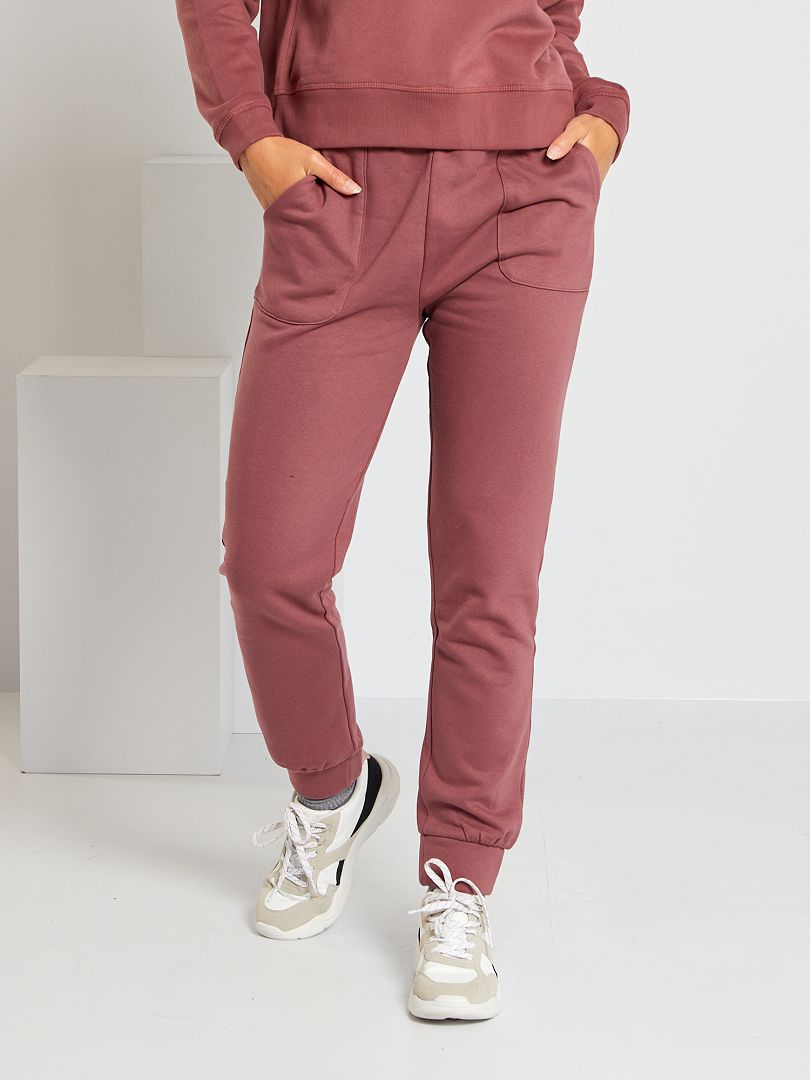 Pantalon de jogging taille haute rose foncé - Kiabi