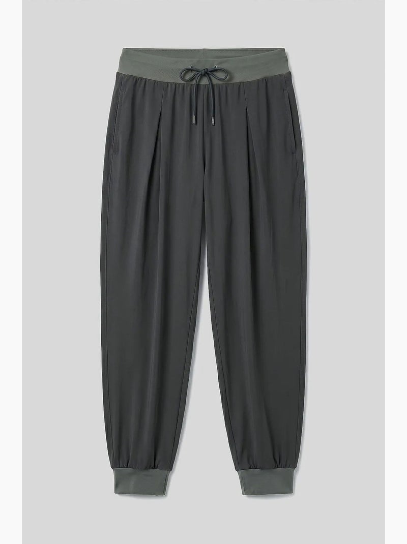 Pantalon de jogging taille mi-haute en jersey fin avec poche tommy Kaki - Kiabi