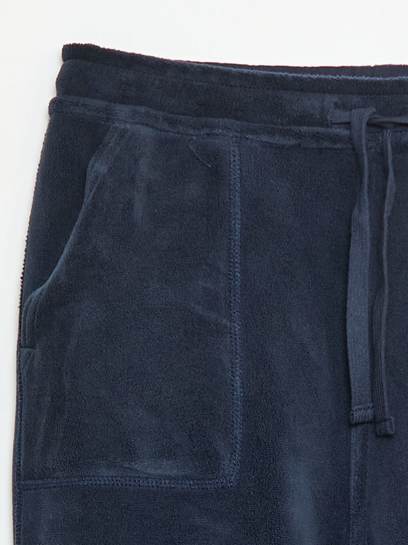 Pantalon de jogging uni avec 2 poches Bleu - Kiabi