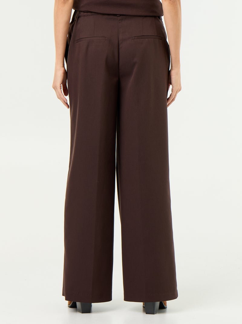 Pantalon de maternité à pinces Marron - Kiabi