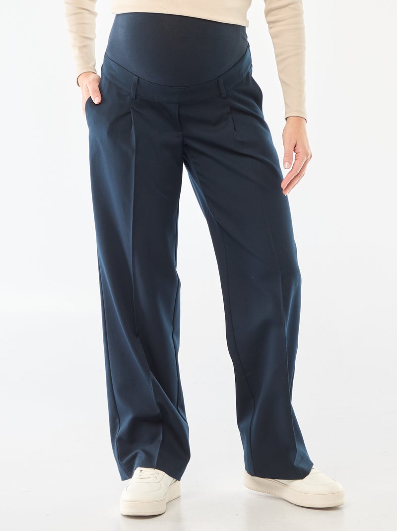 Pantalon de maternité coupe large de maternité Bleu marine - Kiabi