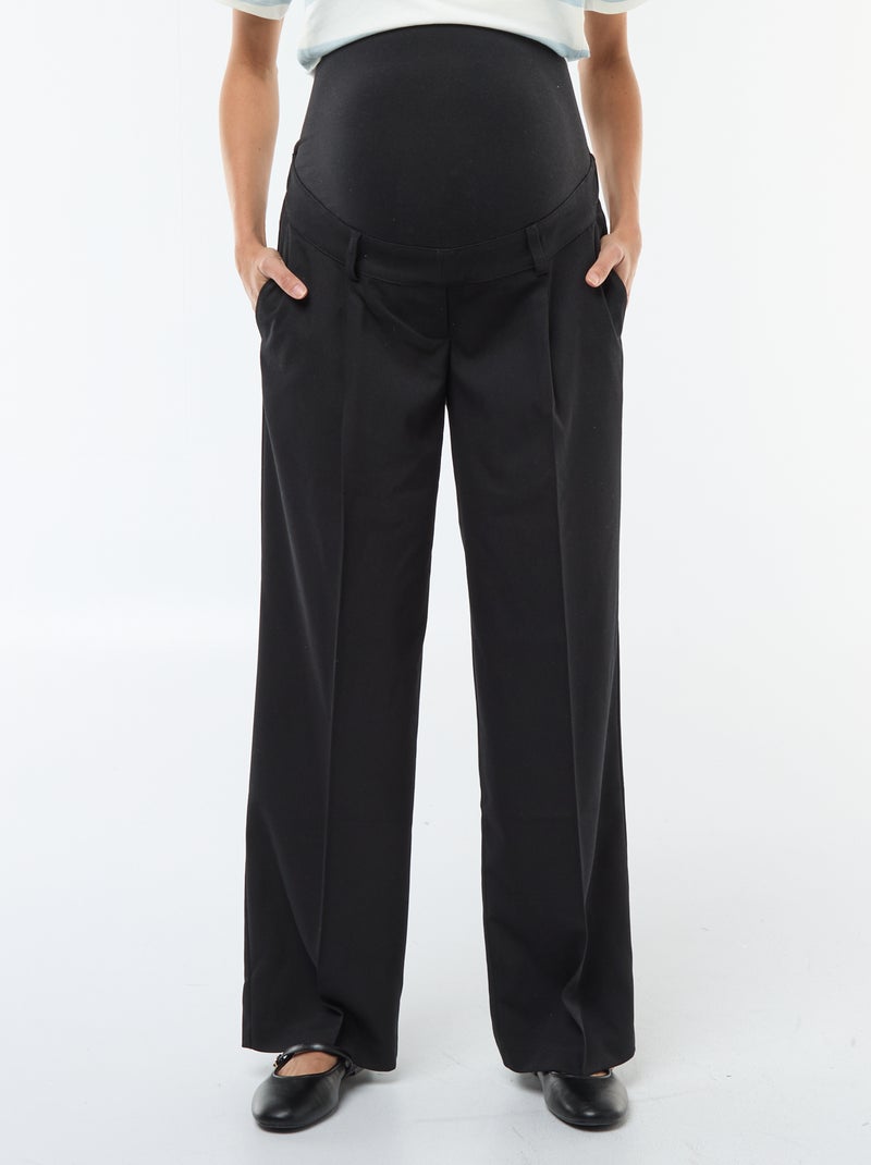 Pantalon de maternité coupe large de maternité Noir - Kiabi