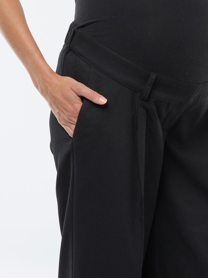 Pantalon de maternité coupe large de maternité Noir - Kiabi