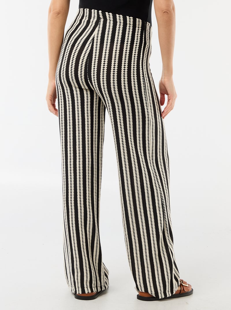 Pantalon de maternité en maille rayé Beige - Kiabi