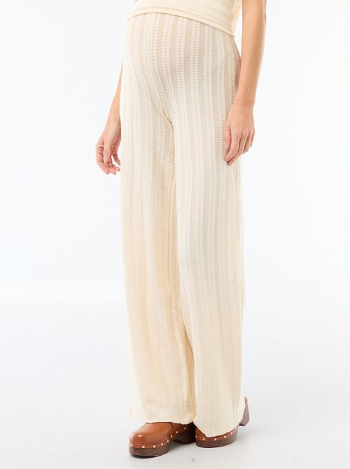 Pantalon de maternité en maille rayé - Kiabi