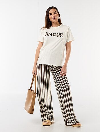 Pantalon de maternité en maille rayé