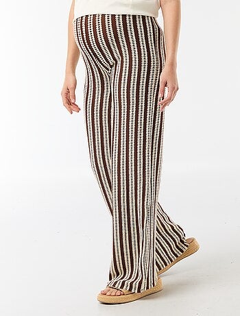 Pantalon de maternité en maille rayé