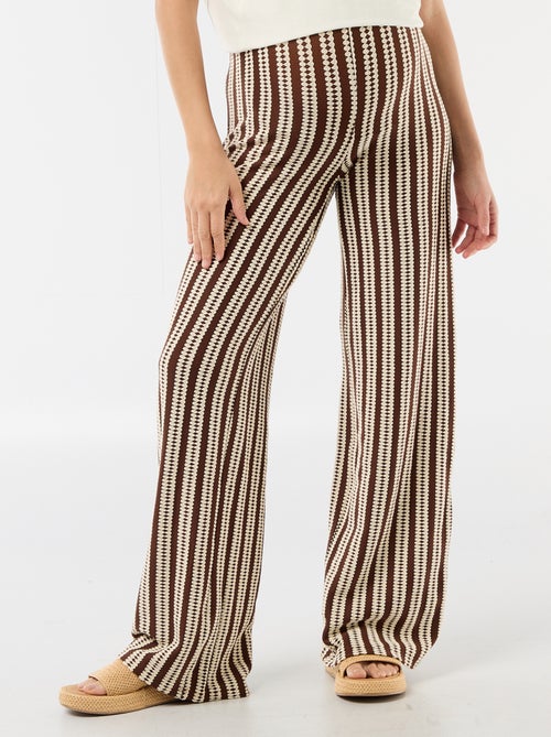 Pantalon de maternité en maille rayé - Kiabi