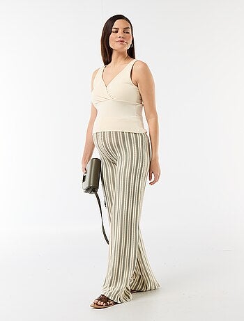 Pantalon de maternité en maille rayé